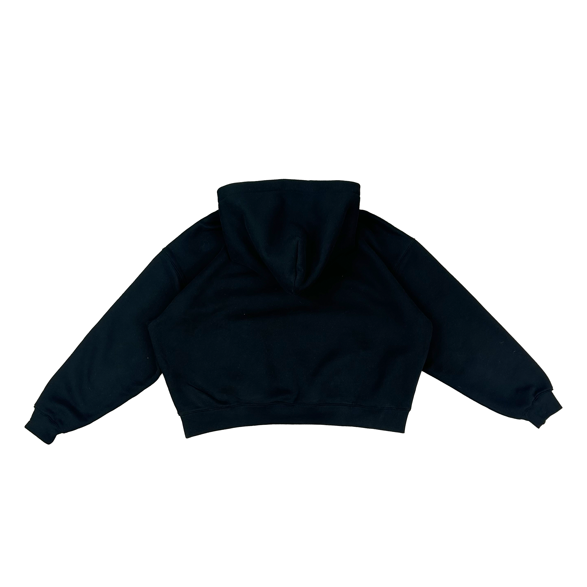 Black - Lasses Boxy Cropped Hoddie