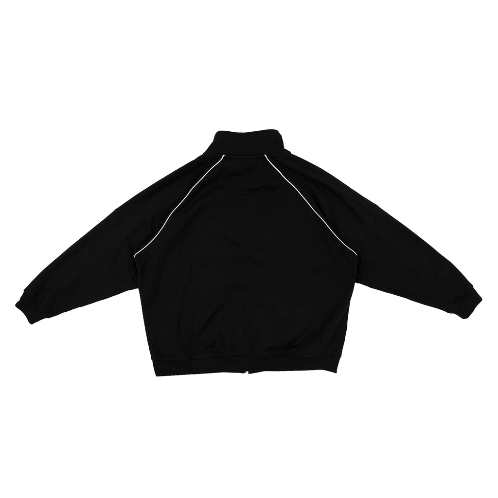 Black - Lasses Reflective Striped Oversized Track Jacket