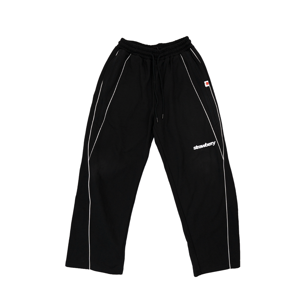 Black - Lads Reflective Striped Track Pants