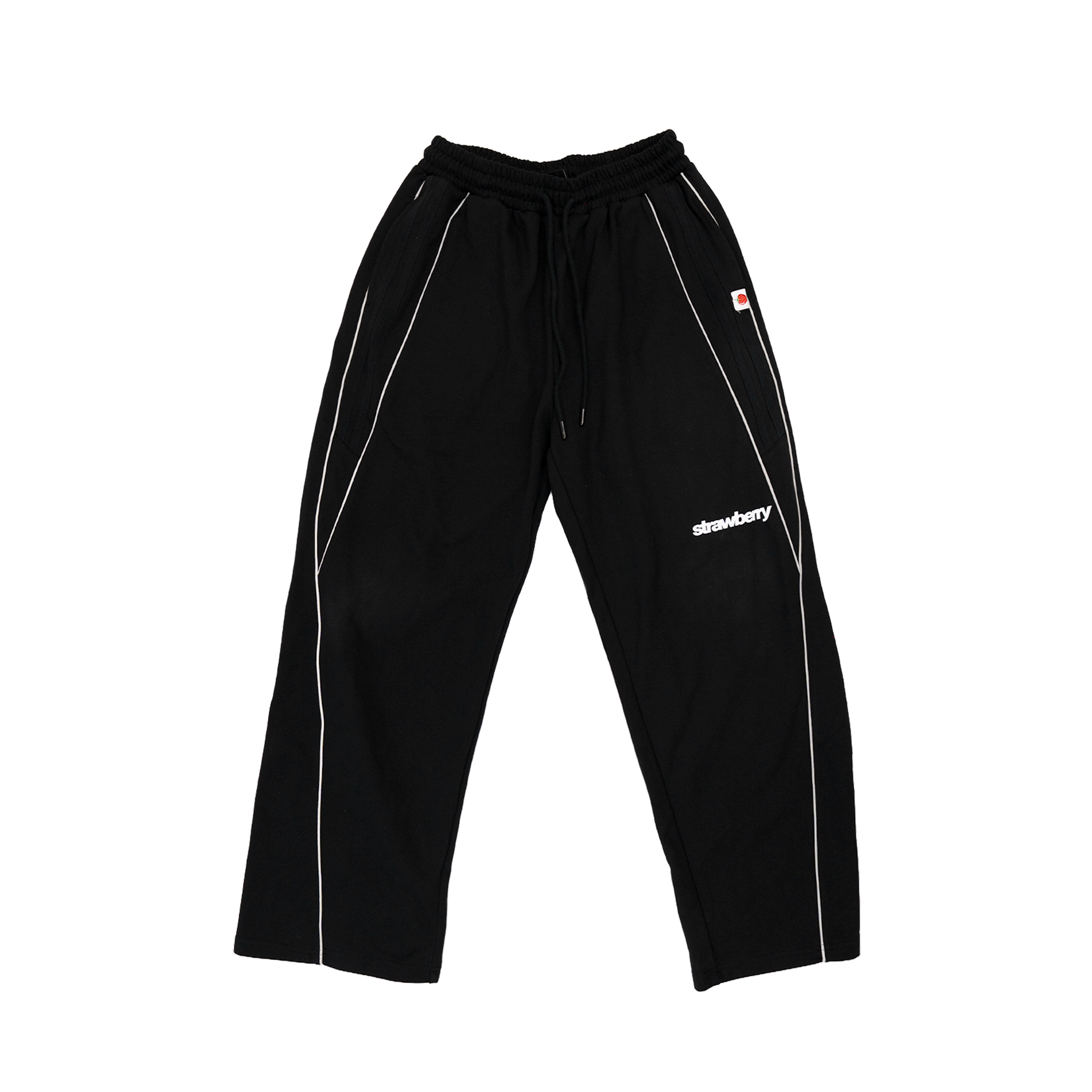 Black - Lads Reflective Striped Track Pants