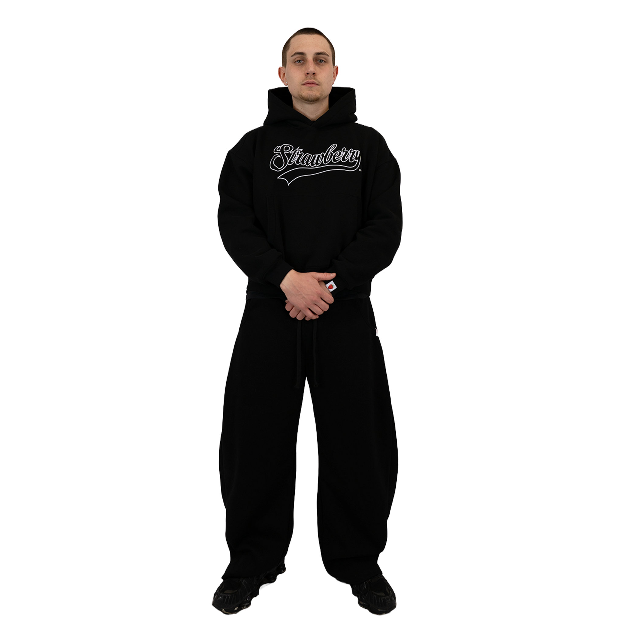 Black - Lads Boxy Cropped Hoddie