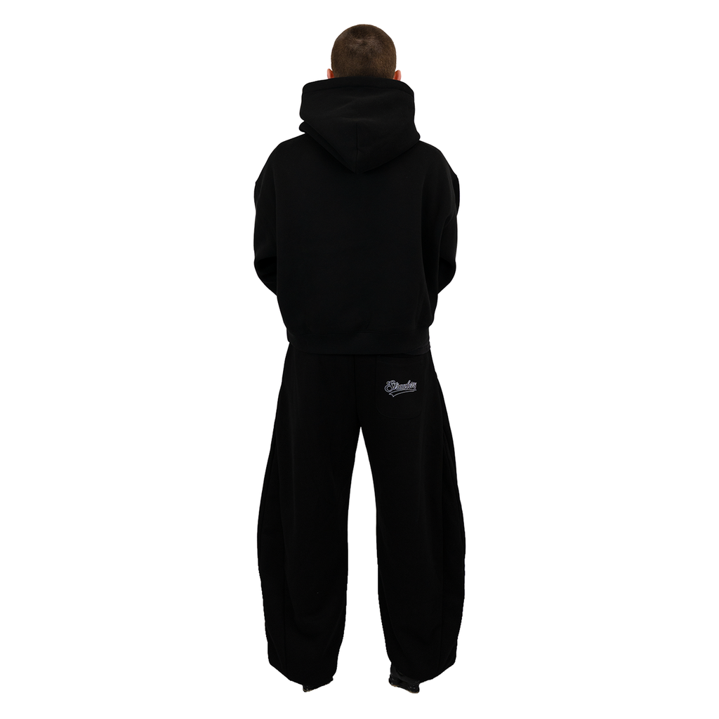 Black - Lads Boxy Cropped Hoddie