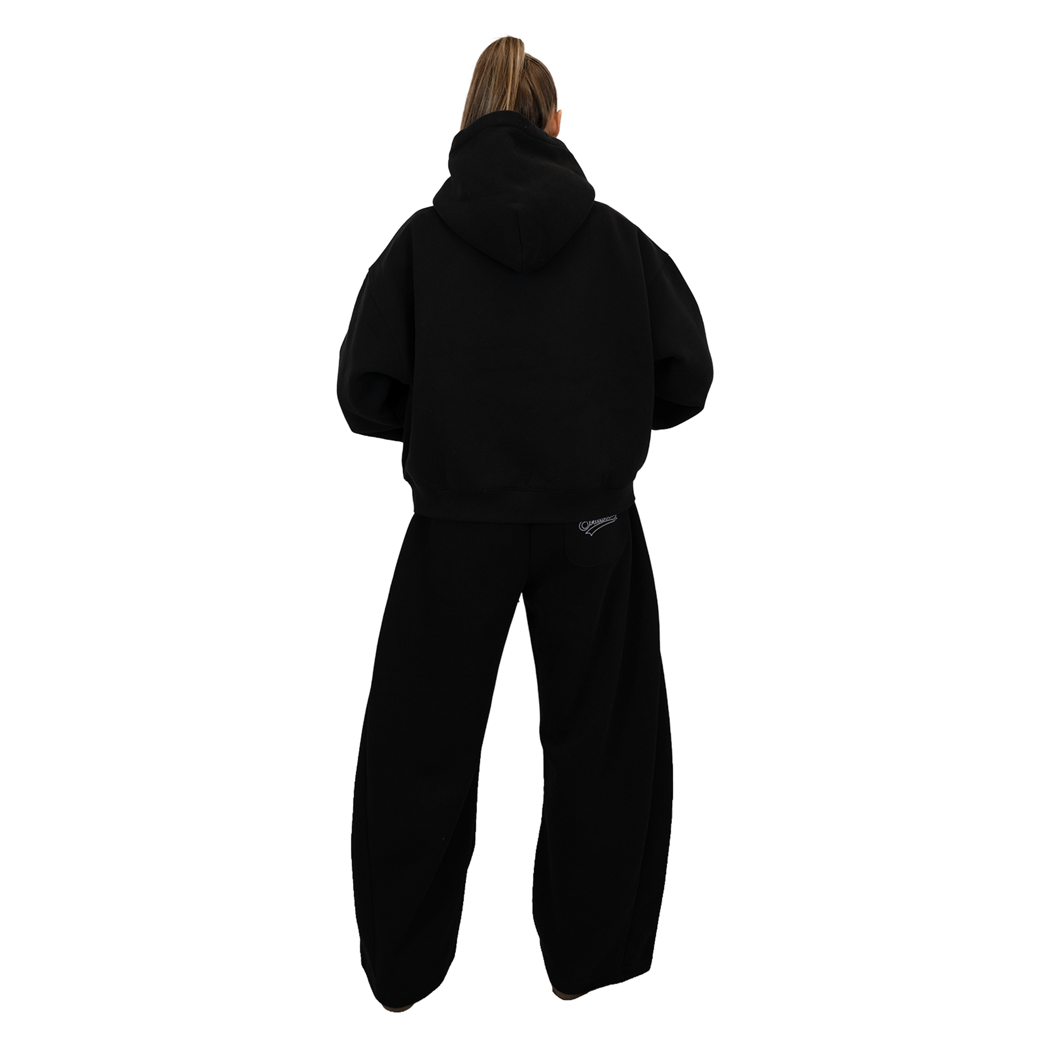 Black - Lasses Boxy Cropped Hoddie