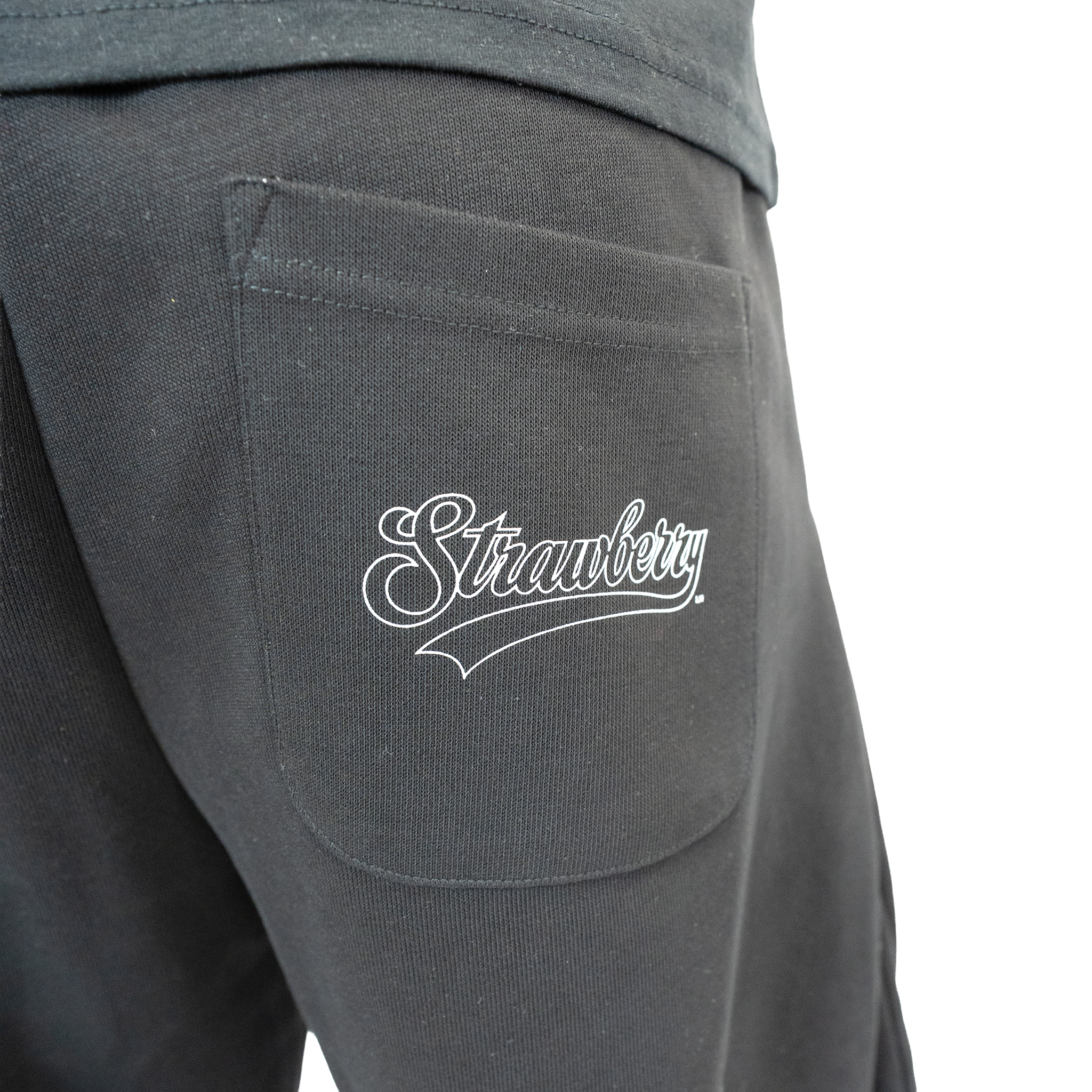 Black - Lads Plaid Waistband Wide Leg Sweatpants