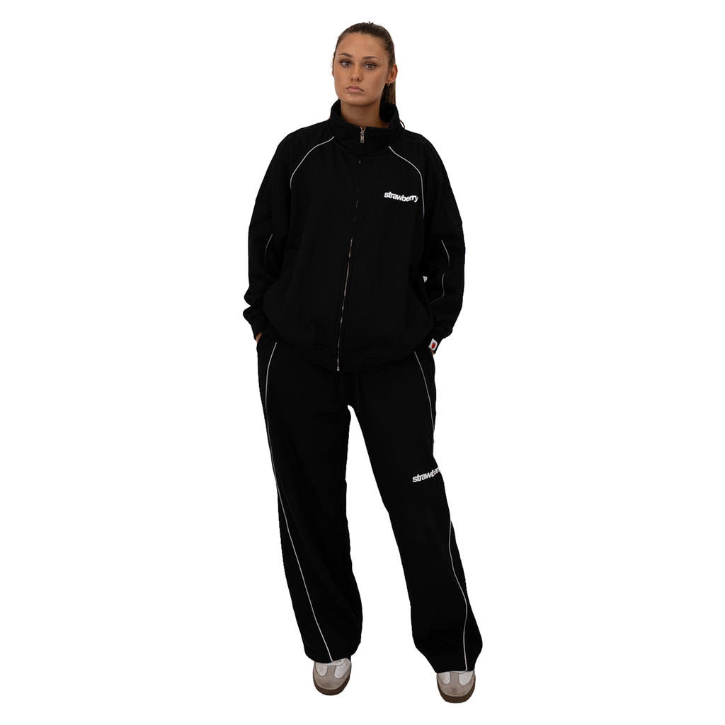 Black - Lasses Reflective Striped Track Pants