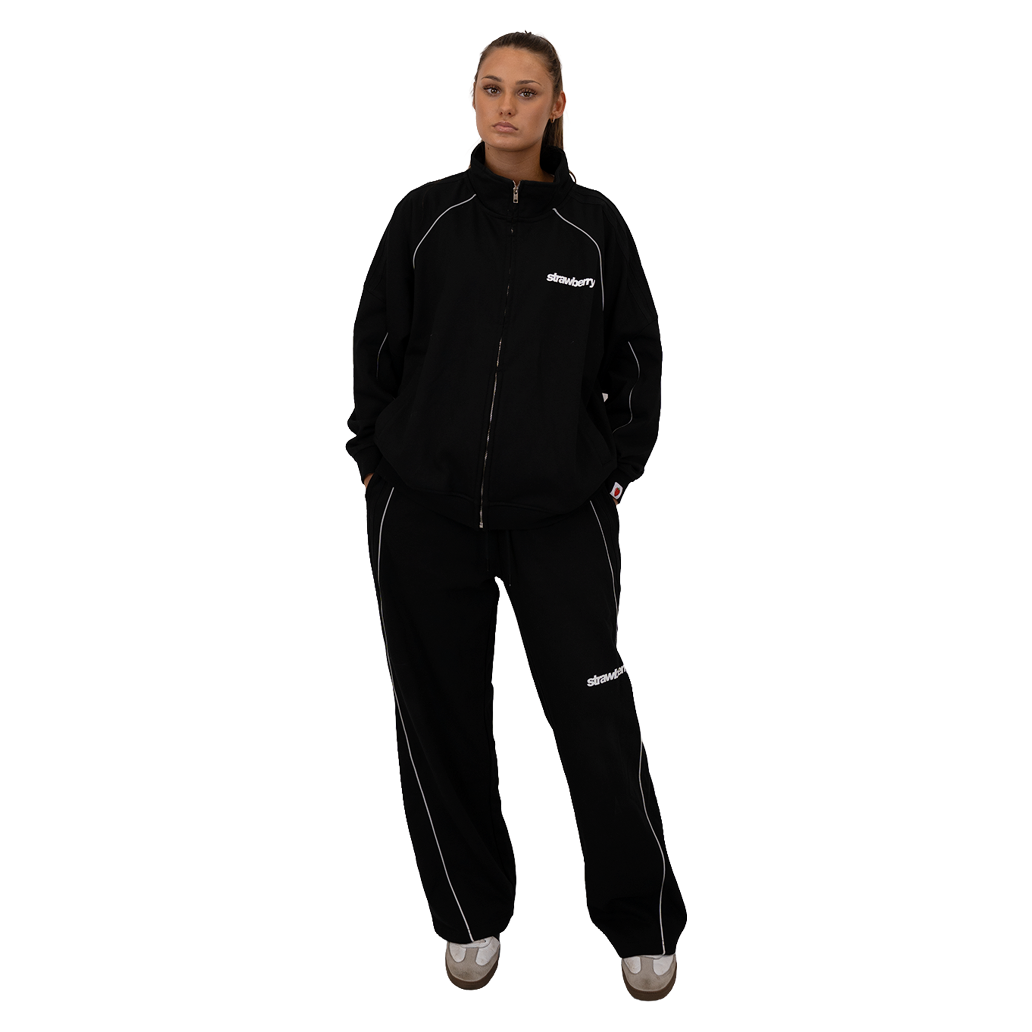 Black - Lasses Reflective Striped Track Pants