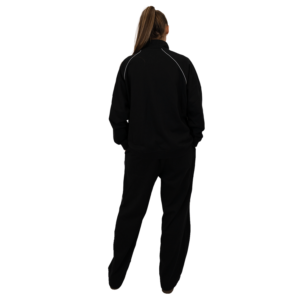 Black - Lasses Reflective Striped Oversized Track Jacket
