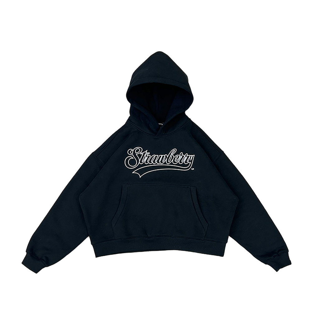 Black - Lads Boxy Cropped Hoddie