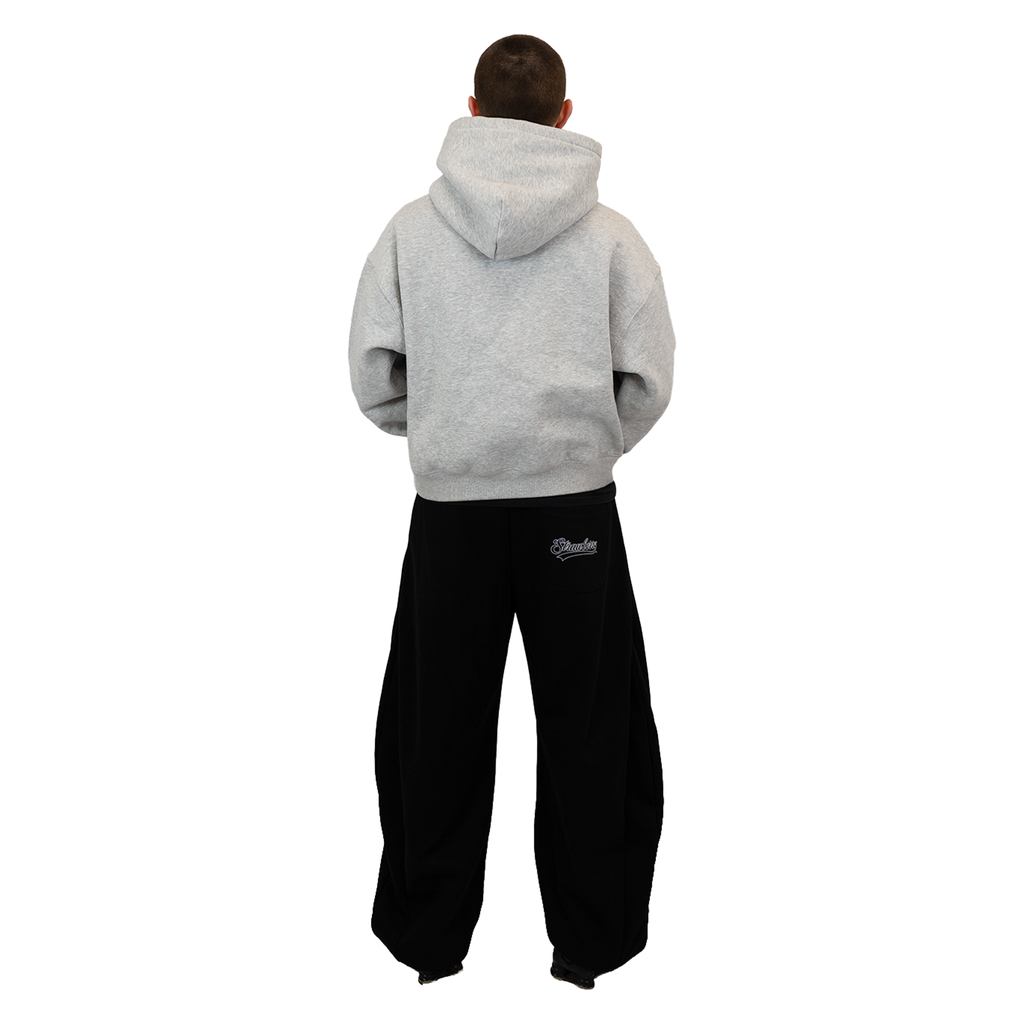 Grey - Lads Boxy Cropped Hoddie