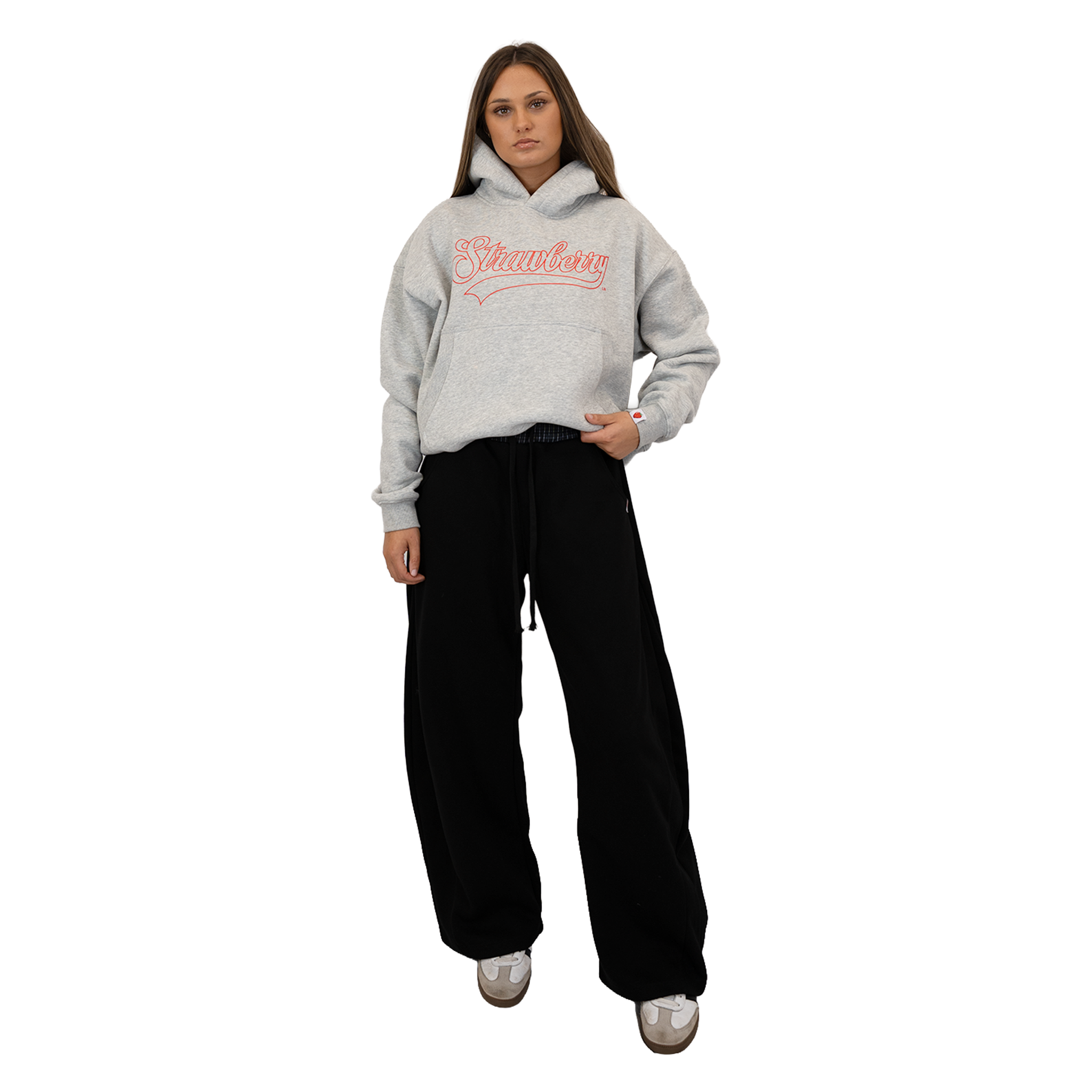 Grey - Lasses Boxy Cropped Hoddie