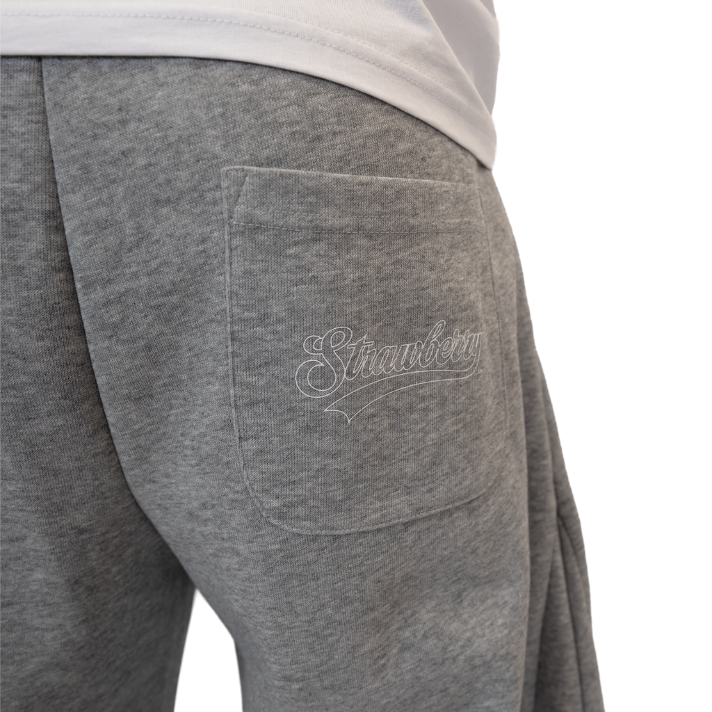 Grey - Lads Plaid Waistband Wide Leg Sweatpants