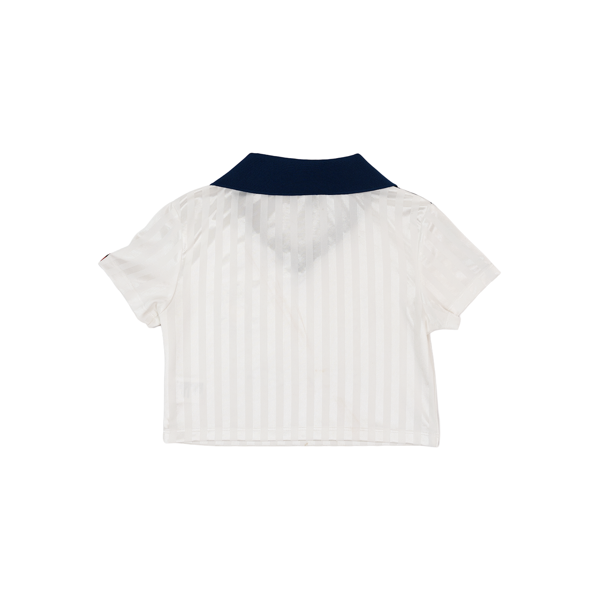 White/Navy - Lasses Cropped Football Shirt