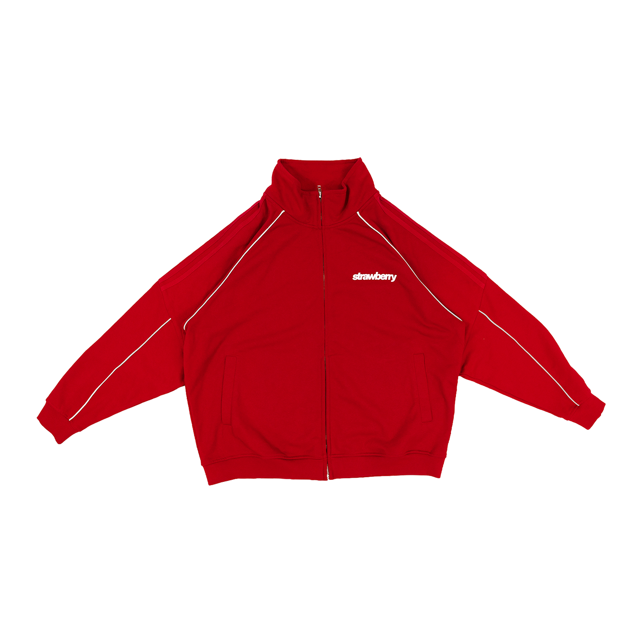 Red - Lads Reflective Striped Oversized Track Jacket