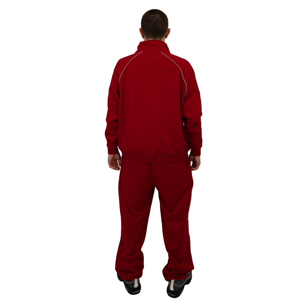 Red - Lads Reflective Striped Oversized Track Jacket