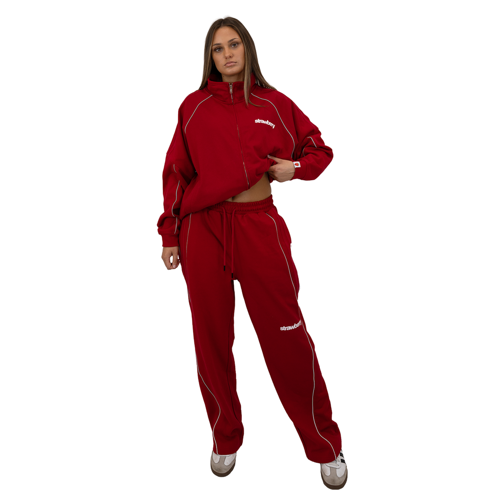 Red - Lasses Reflective Striped Track Pants