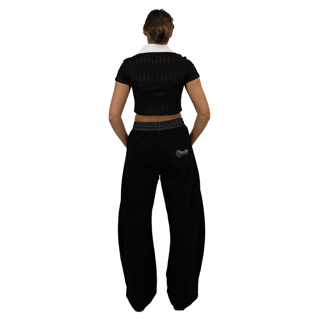 Black - Lasses Cropped Football Shirt