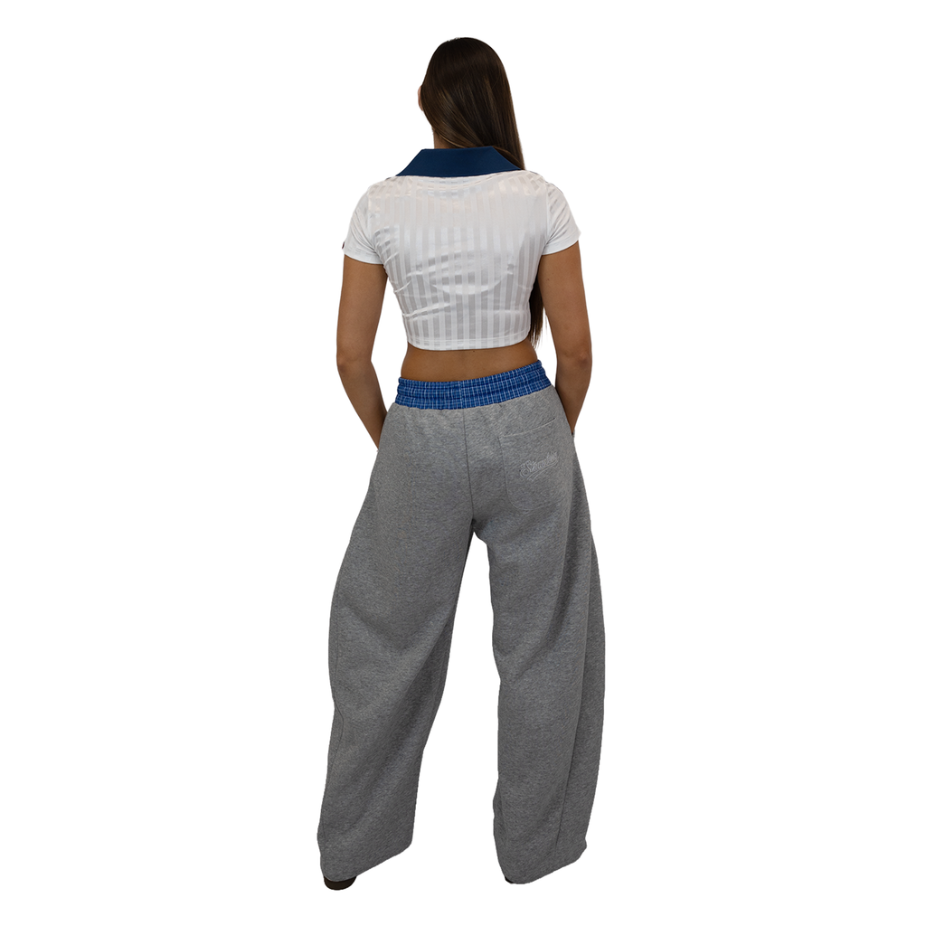 White/Navy - Lasses Cropped Football Shirt